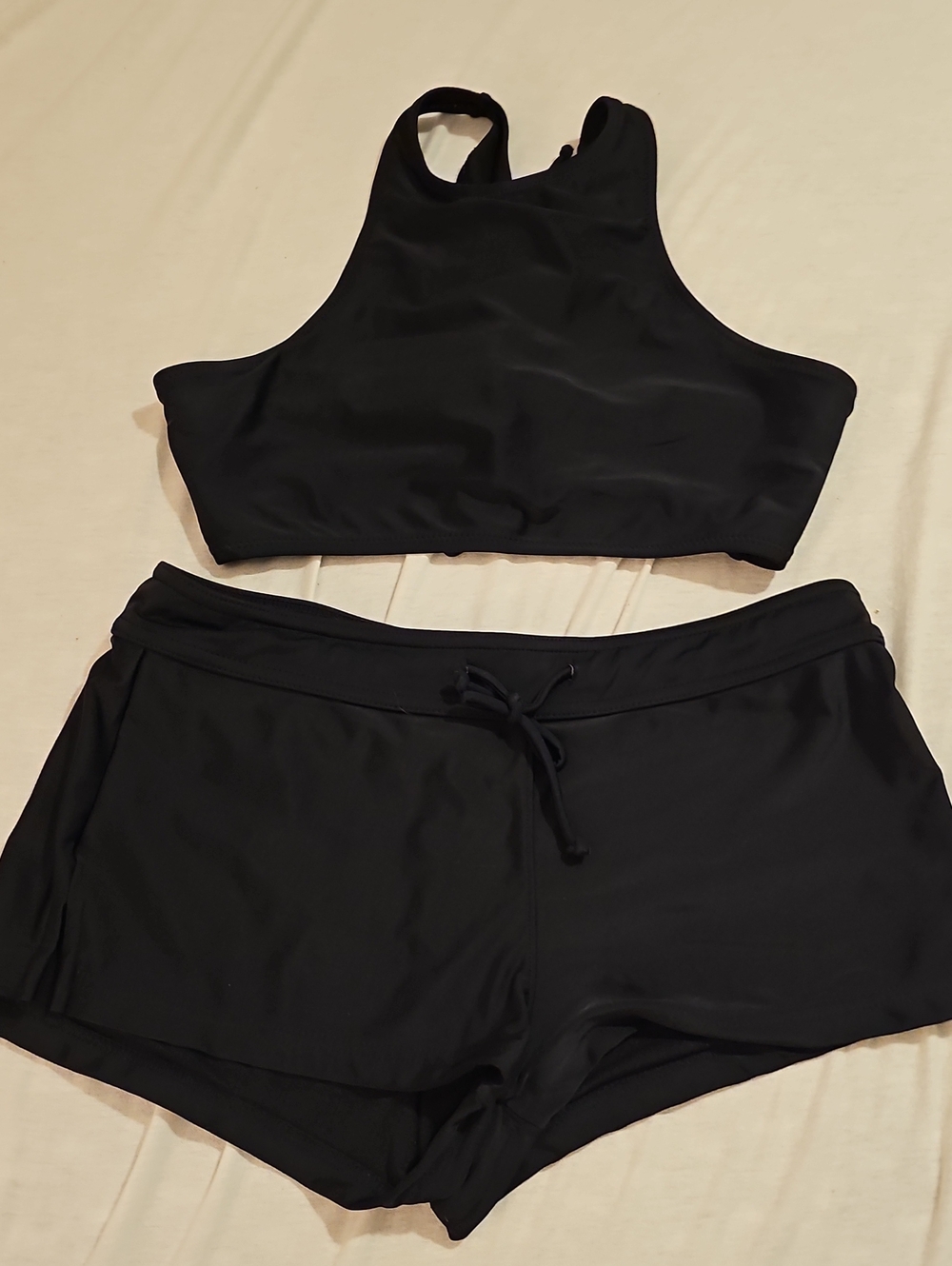 Old Navy Medium Black Women's Two-Piece Swim Top and Shorts